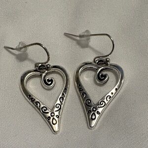 Elegant Silver Heart Earrings
